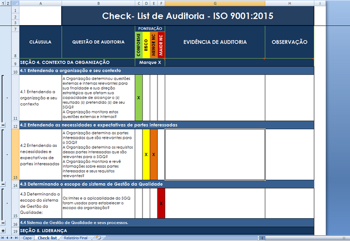 Planilha Check list de Auditoria ISO 9001:2015 – usatuanwd.com